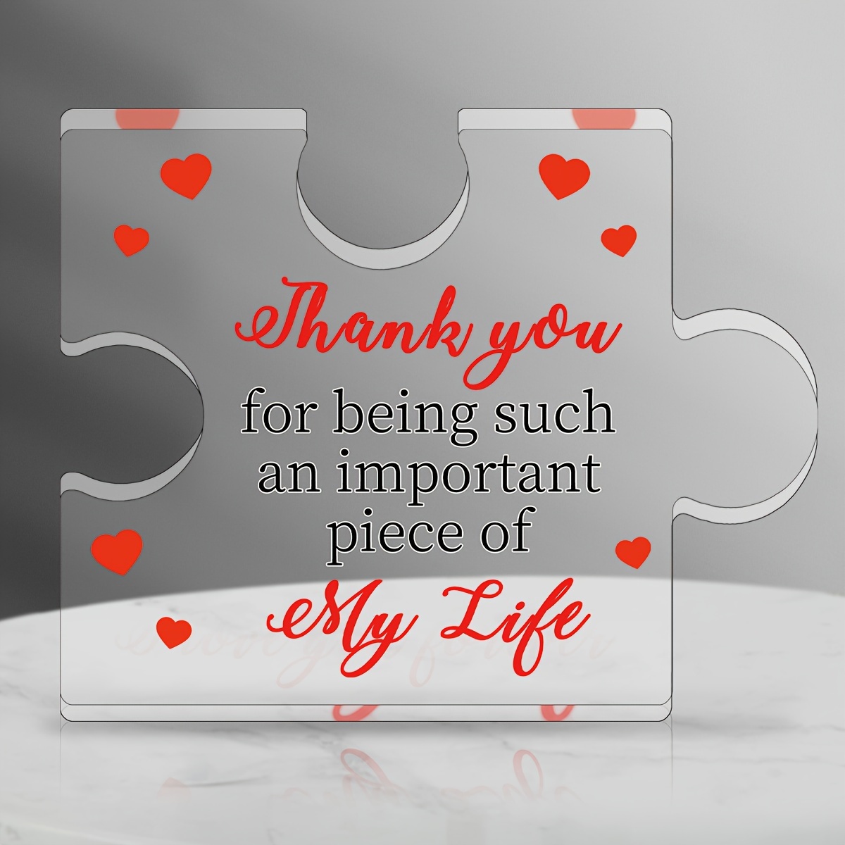 1pc Thank You Gifts, Acrylic Block Puzzle Table Decor Office Decor, For  Women, Teacher, Coworkers, Friend Gifts, Birthday Gifts Christmas Gifts