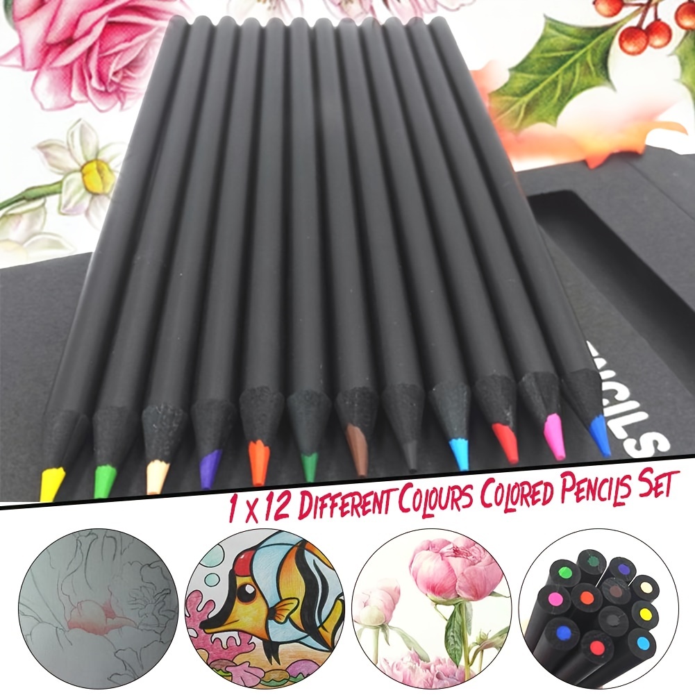 

12pcs/set Valued Color Pencil Lovely Kawaii School Black Wooden Pencils