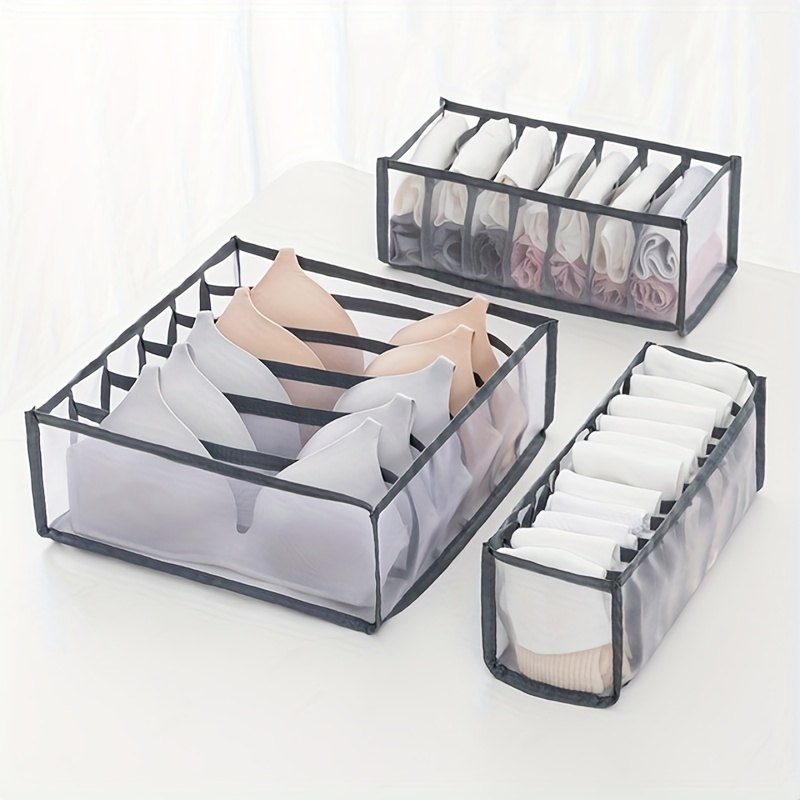 8 Lattice Underwear Storage Box Underwear Drawer Organiser For Socks  Finishing Box Underwear Underwear Storage Box Bra Socks Foldable Storage Bag  Wash