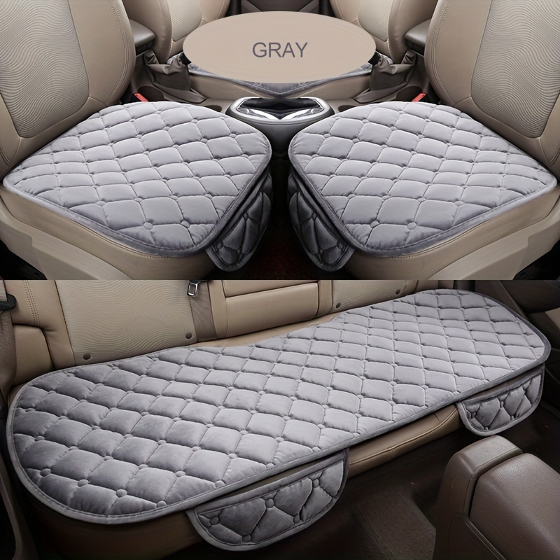 Universal Plush car Front or Rear seat Cushions Winter Warm and Comfortable  Thickening car seat Cover car Interior Accessories 1pc (Beige, Front