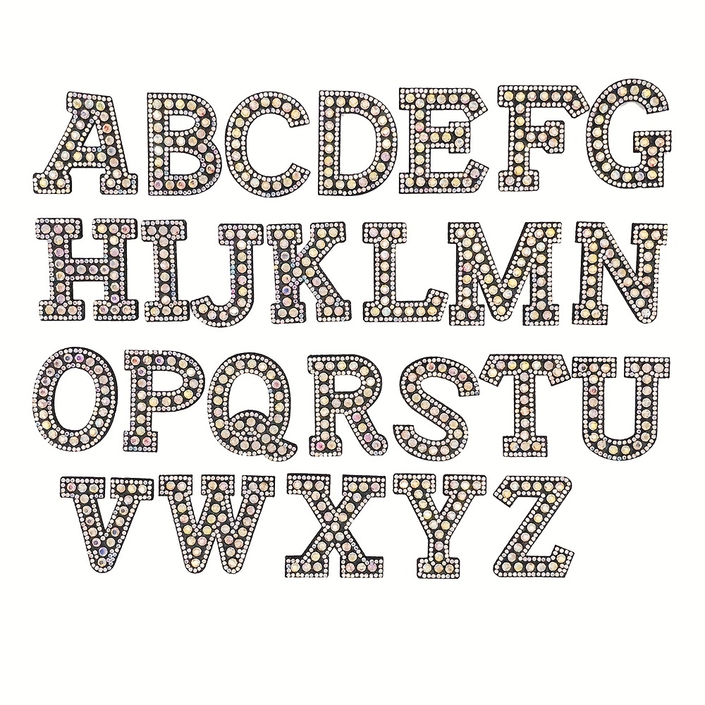 

26 Letter Rhinestone Patches Ironable Stickers Clothing Bag Packaging Dress Up Accessories For Men And Women, Ideal Choice For Gifts