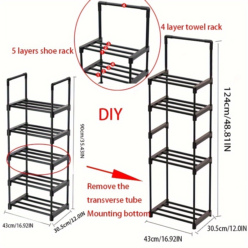 Bathroom Storage Shelf, Bathroom Shelf Organizer, Small Space Vertical Shelf,  Diy Shoe Rack, Multi-layer Bathroom Shelves, Bathroom Accessories - Temu
