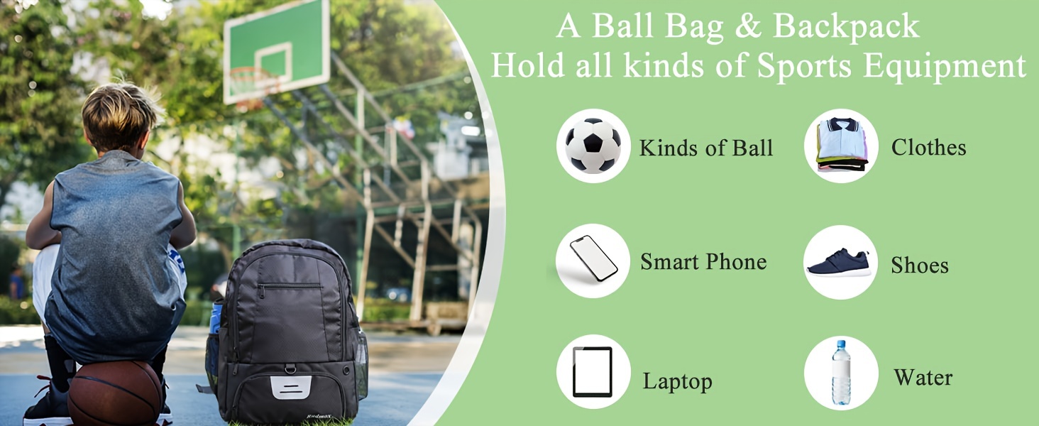 soccer ball bag football backpack with shoe compartment for youth suitable for basketball volleyball sports equipment bag with large capacity for outdoor camping details 3