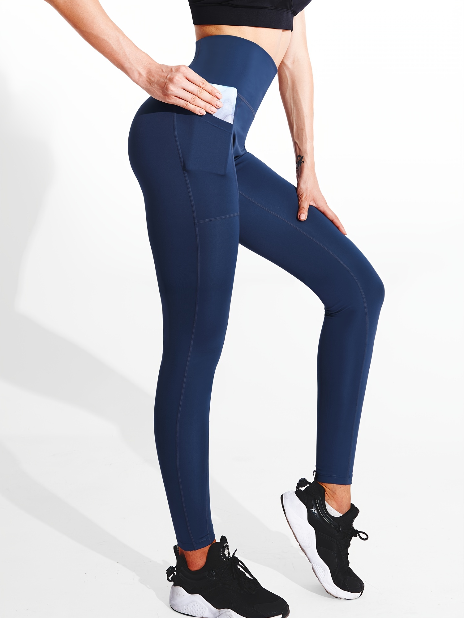 Women's High Waist Yoga Pants 7/8 Length Leggings with Pockets