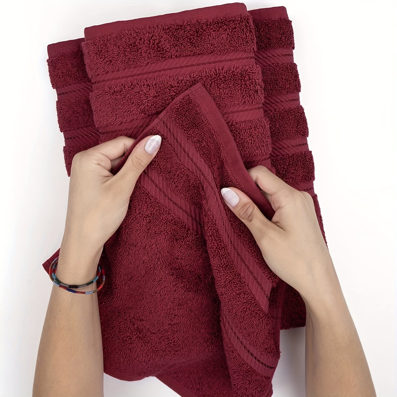 Towel Sets, 2 Bath Towels 2 Hand Towels 2 Washcloths, Pure Cotton Towels  For Bathroom, Bathroom Accessories - Temu