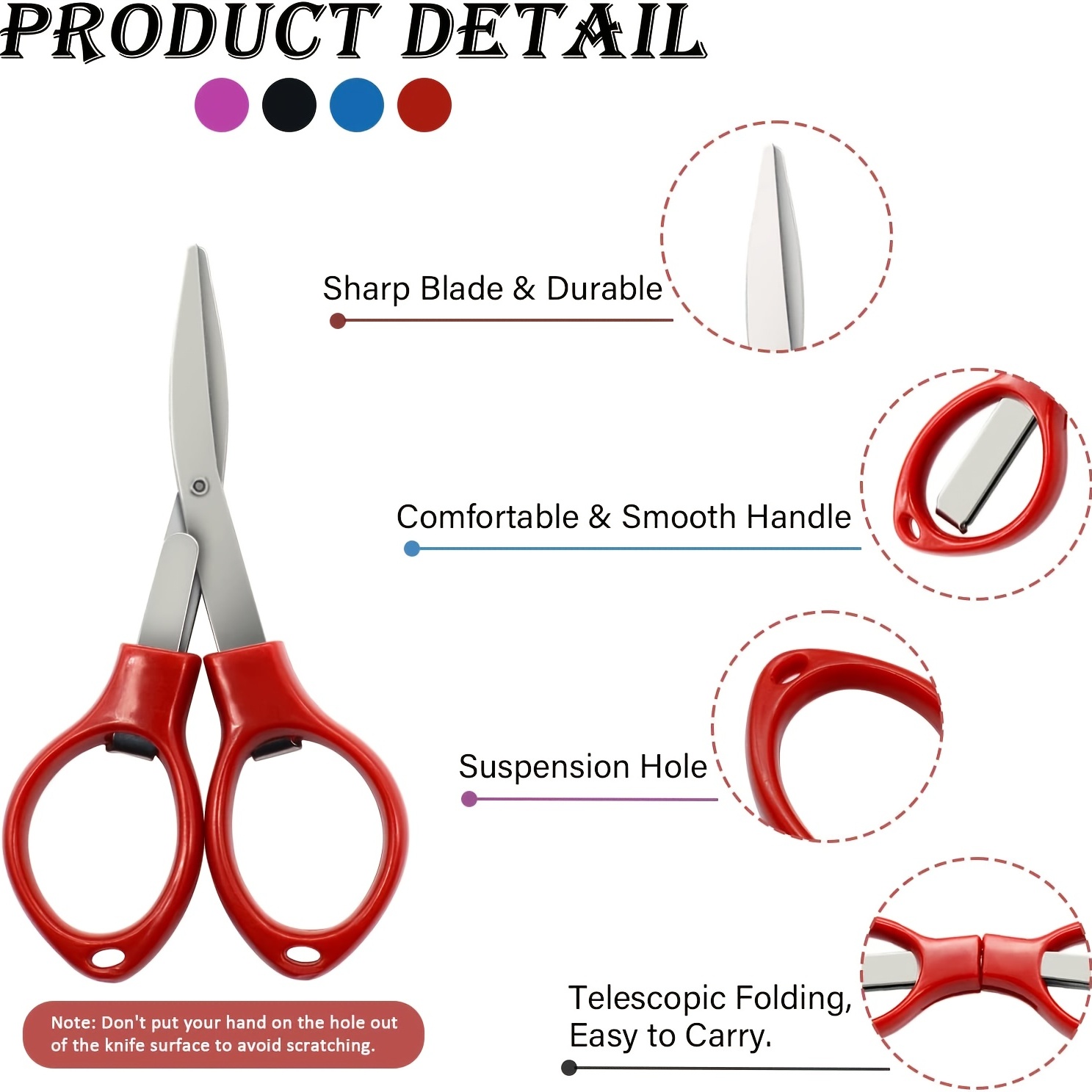1 Stainless Steel Foldable Small Scissors Sewing - Temu