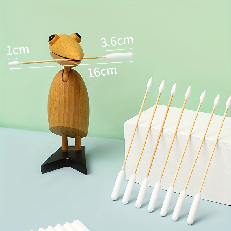 50pcs/bag Gentle Pet Ear Cleaning Cotton Swabs - Double-Headed, Wooden Handle, Uncharged, Soft and Absorbent Cotton for Dogs Ear Hygiene and Care_voghion.com