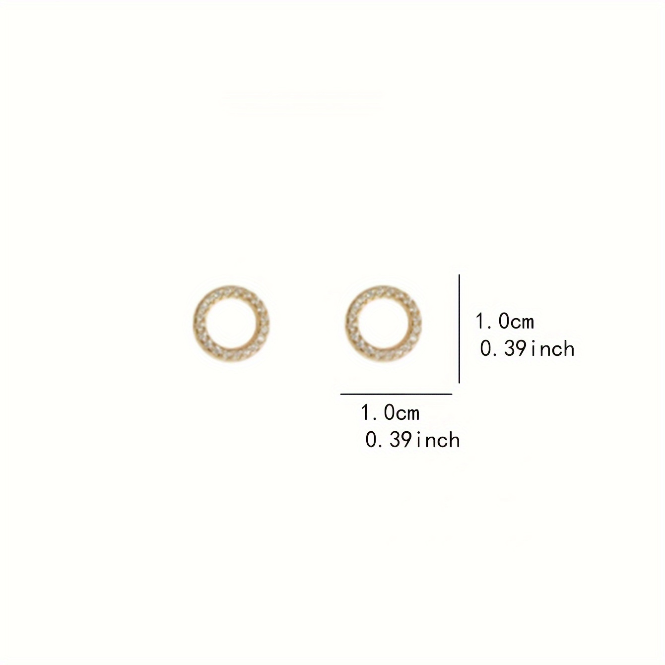 Vintage Style Hollow Round Stud Earrings with Rhinestones