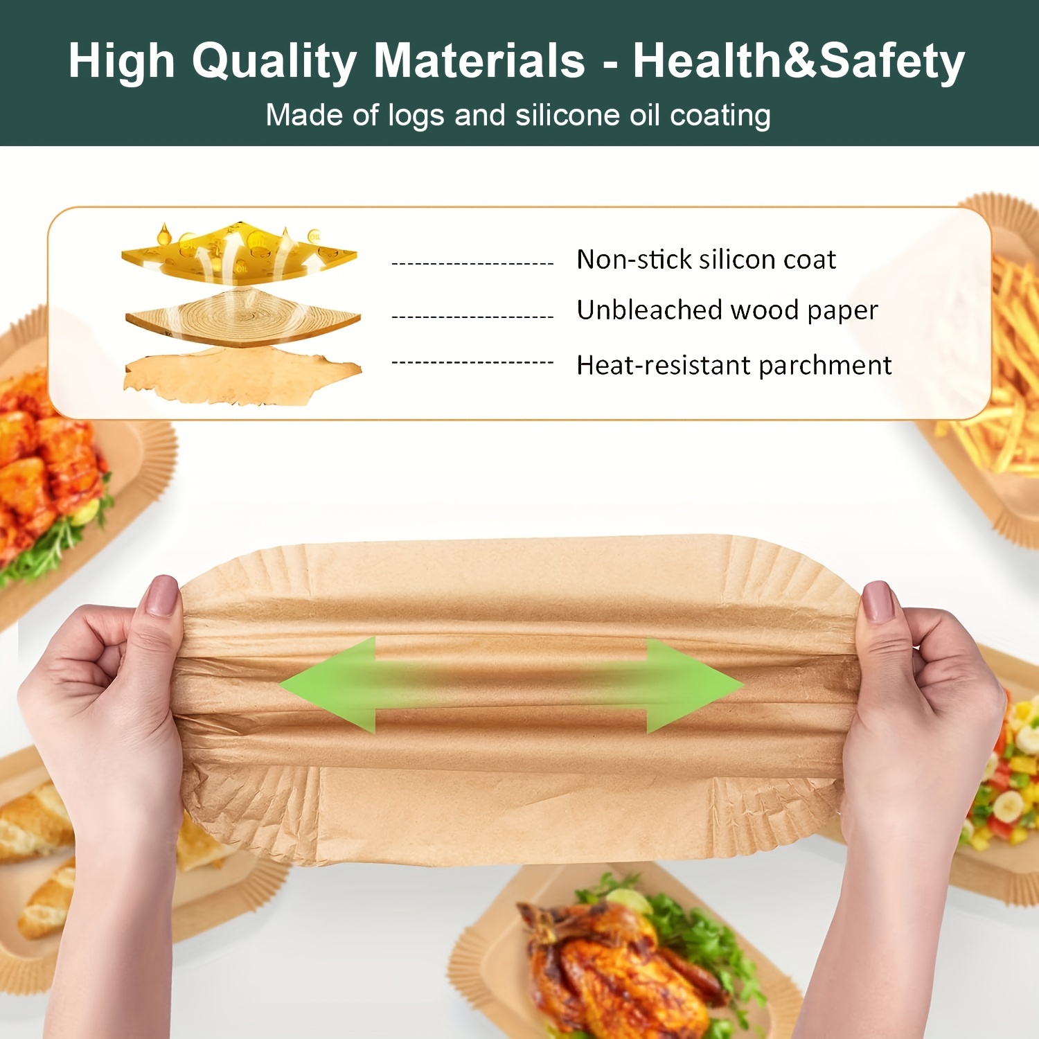 Disposable Air Fryer Paper Liner For Ninja Air Fryer Xl, Double Sided  Silicone Oil Non-stick Parchment Paper Sheets Air Fryer Accessories - Temu
