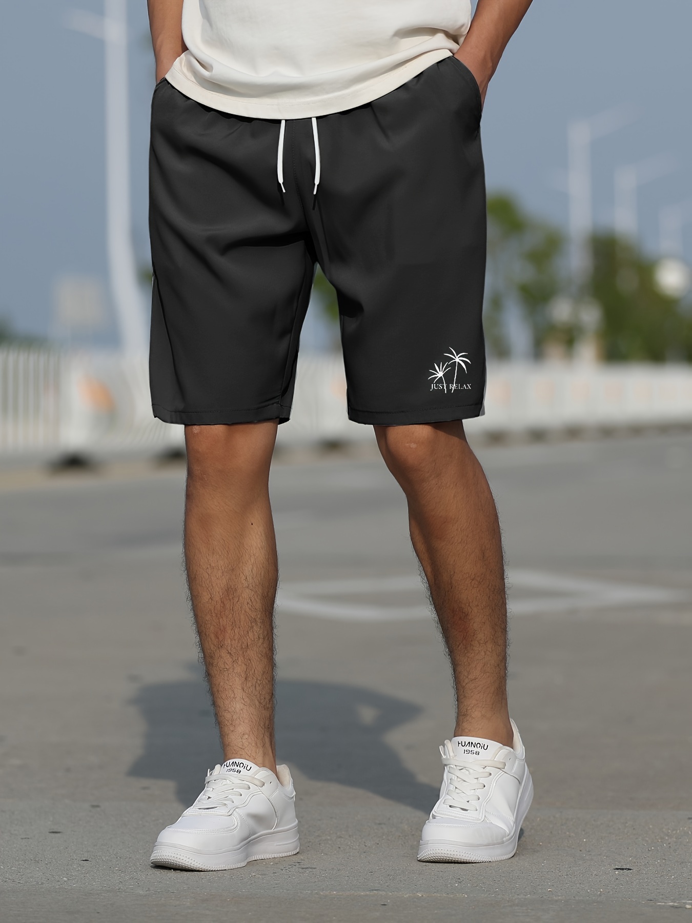 Men's Streetwear Shorts  Relax Graphic Drawstring Stretchy - Temu