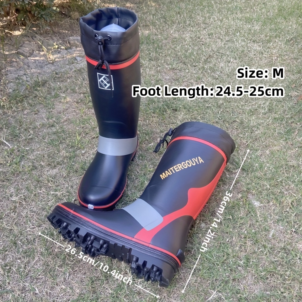 Anti-slip Men's Rain Boots For Fishing, Wear-resistant Waterproof Fishing Boot, Steel Spike Rain Boots,Wellington Boots