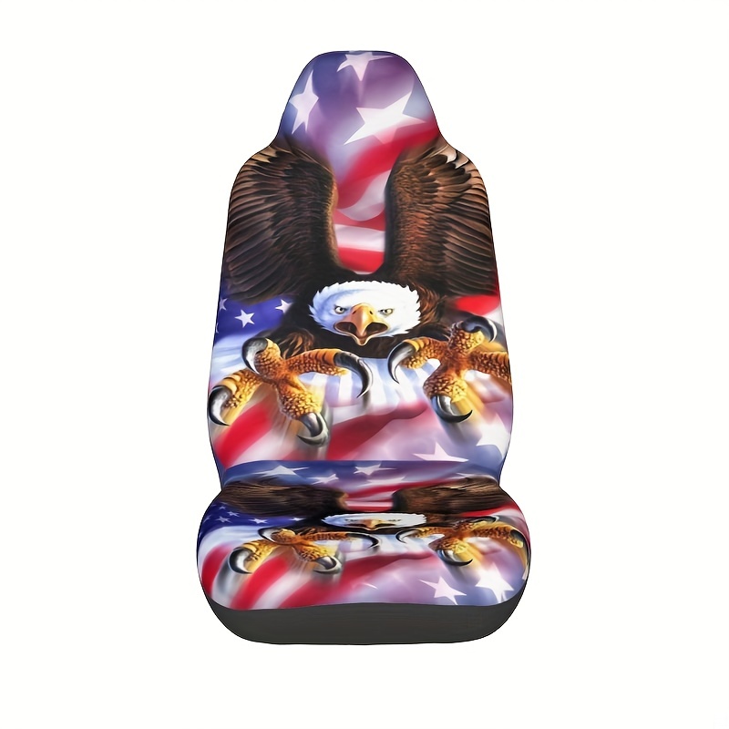 2pcs/set American Flag And Eagle Print Car Seat Covers, Universal Fit Car  Seat Covers For Front Seats Only, Automotive Bucket Seat Cushion Pad