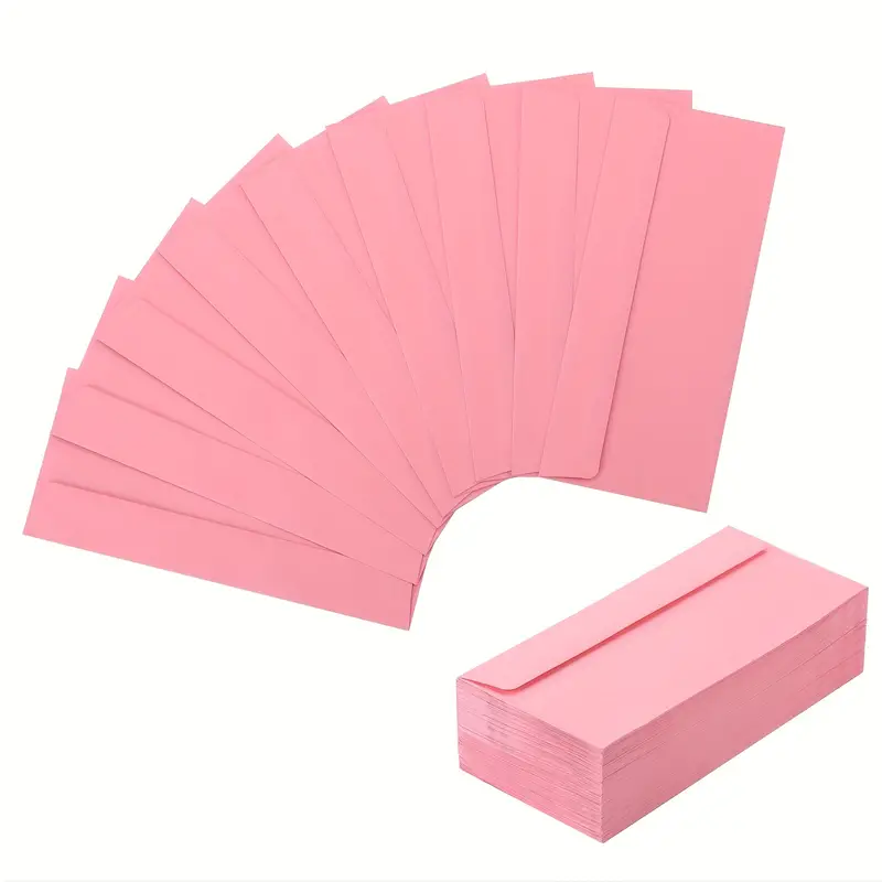 Buste quadrate rosa da 100 confezioni, buste aziendali stampabili per  lettere aziendali, documenti legali, assegni, carta intestata e fatture (4  1/8 x