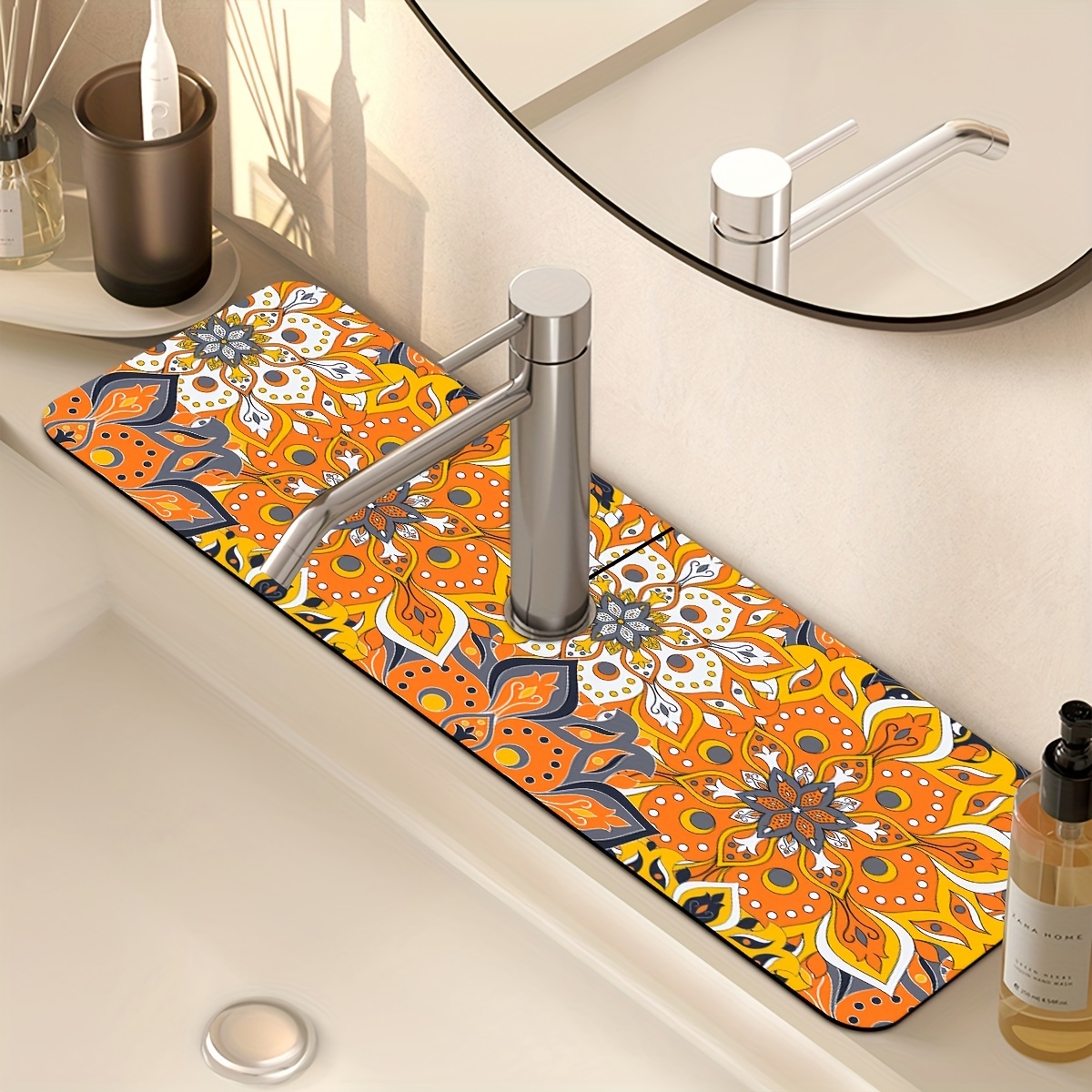 Anti-splash Guard Mat, Sink Side Super Absorbent Pad, Quick Dry & Washable Sink  Mat, Non-slip Mat, Household Organizer For Bathroom, Home, Dorm Essential -  Temu