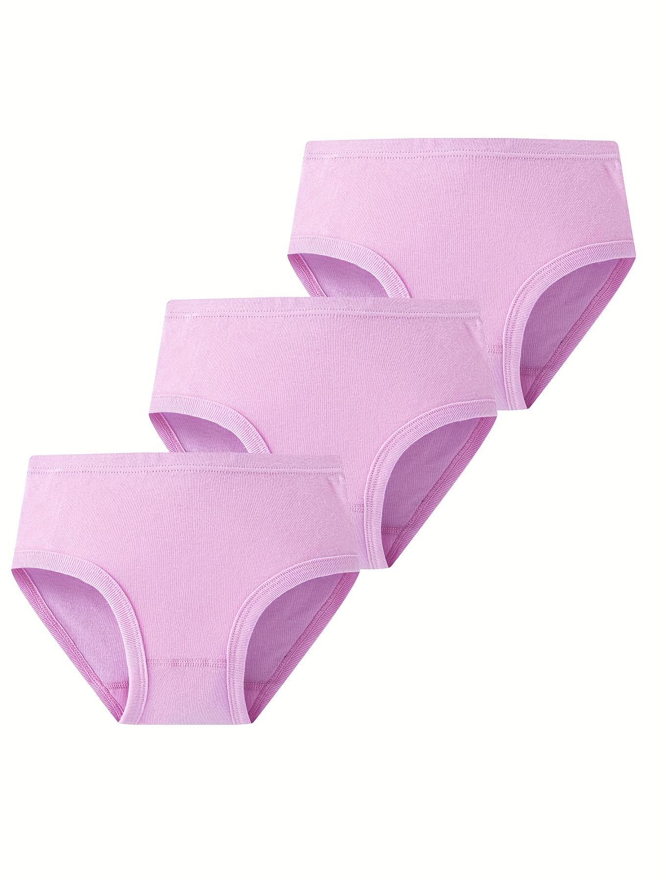 Girls Casual Plain Color Cotton Briefs Underwear Panties - Temu Canada