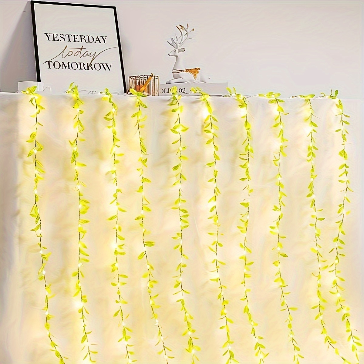 1 pack 100led willow curtain lights 8 mode twinkle fairy string lights with usb plug decorative lights for christmas tree patio wedding party bedroom new year decor lights details 1