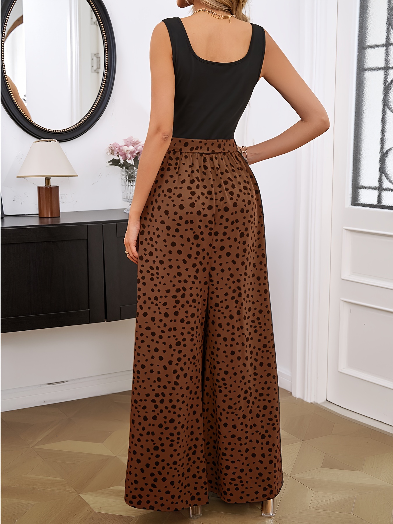 Casual Wide Leg Belted Tank Jumpsuit Palazzo Jumpsuit Summer Temu