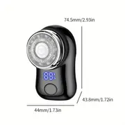 mini electric shaver with dual ring blade digital display smart razor for efficient hair shaving type c high speed charging razor with detachable blade sports & outdoors temu details 6