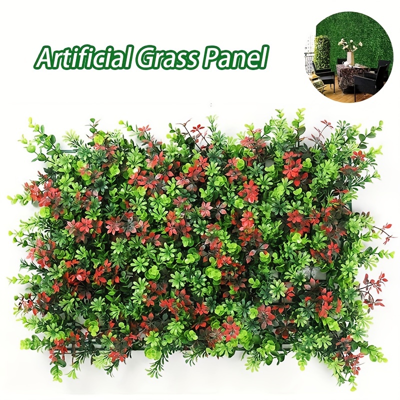 Artificial Grass Wall Panel Faux Shrubs Fence Mat Room Wall Decoration Panel