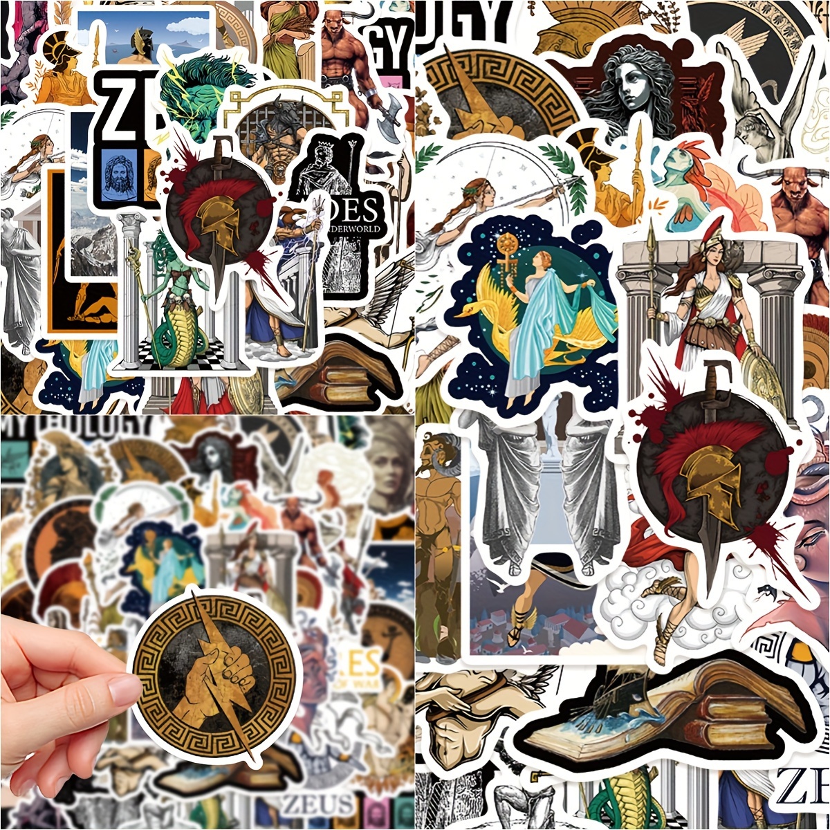Greek Mythology Stickers Pack Cute Aesthetics Vinyl - Temu