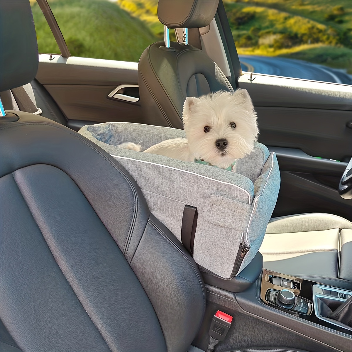 

Pet Booster Seat For Cars, Dog Car Carrier With Safety Harness, Control Pet Nest, Portable Travel Vehicle Pet Bed