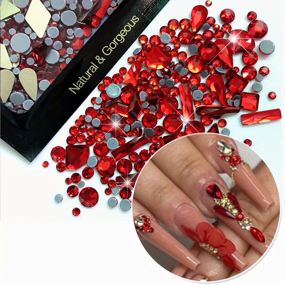 9340 Pcs Rhinestones for Makeup, Glitter Nail Gems Nail Jewels Nail  Crystals Nail Diamonds for Nails, Shiny AB Nail Rhinestone Design Kit with