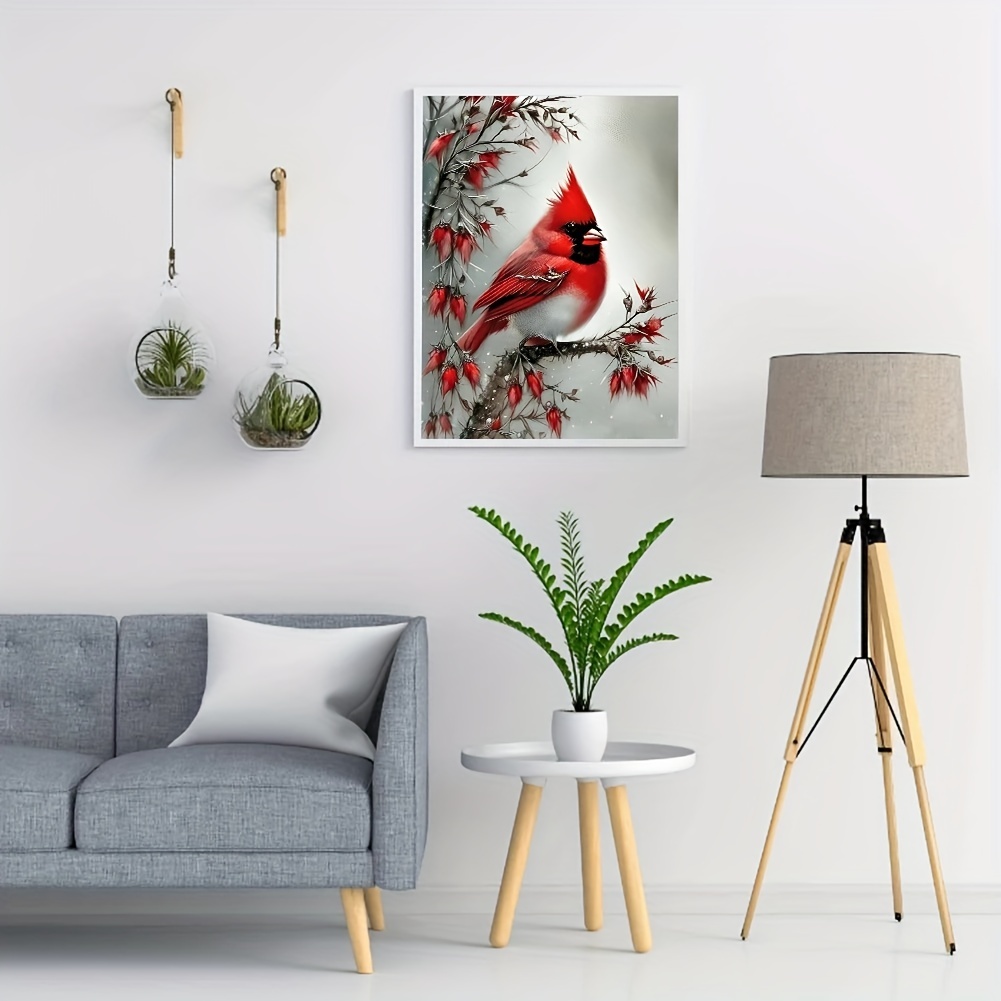 Diy 5d Diamond Painting Set Flower Bird Wall Art Decor Home - Temu