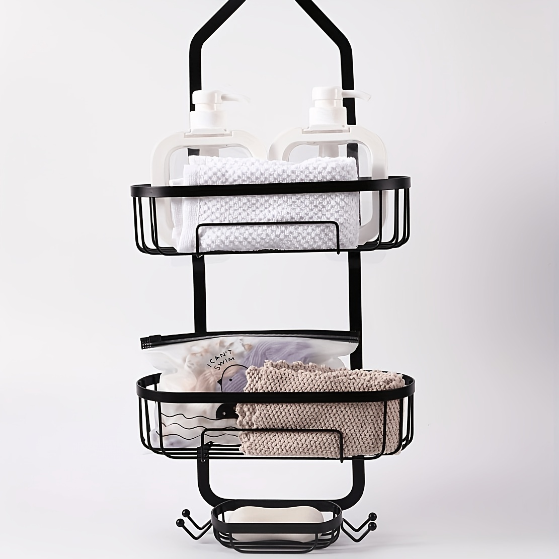 Over Head Shower Caddy Shower Storage Rack Basket with Hooks - Bed Bath &  Beyond - 39129689