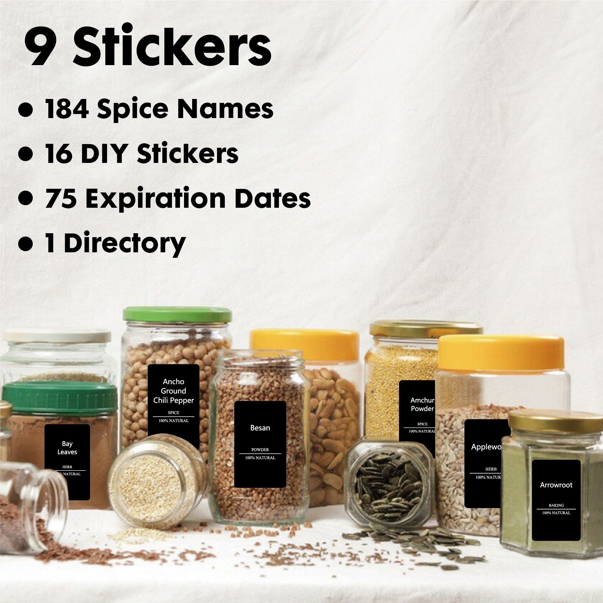 Spice Labels Clear Spice Jar Labels Preprinted Water - Temu