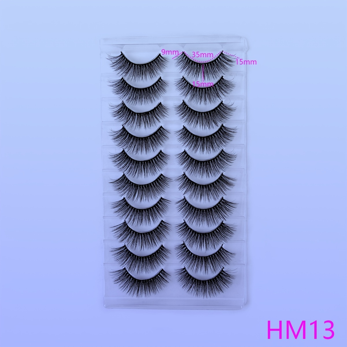 10 Pairs Fluffy Short False Eyelashes - 3D Faux Mink Lashes