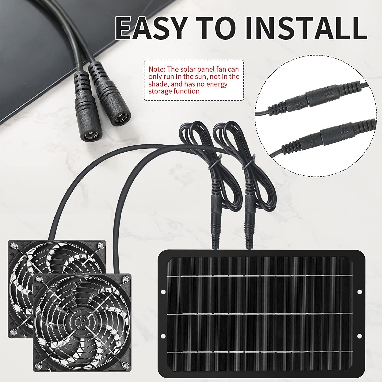 Solar Panel Dual Fans Kit 12v Portable Ventilation Fan - Temu