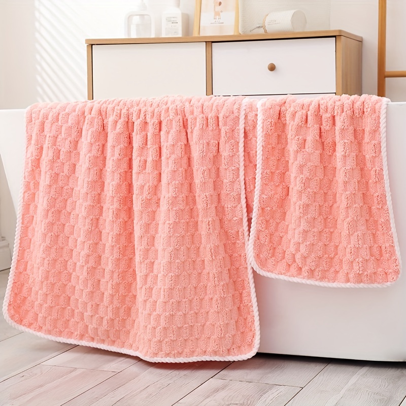 Bath Towel Set Quick Drying Coral Fleece Highly Absorbent - Temu