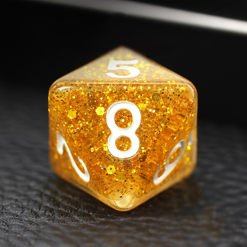 D20 Dice Necklace - Clear Yellow/White Numbers
