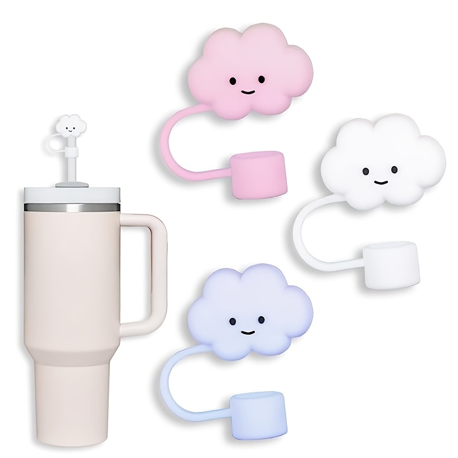 7PCS Straw Cover for Stanley 40&30 Oz Cup, 10mm Silicone Straw Covers Cap  for Stanley Cup Accessories, Cute Cloud Flower Straw Topper for Tumblers