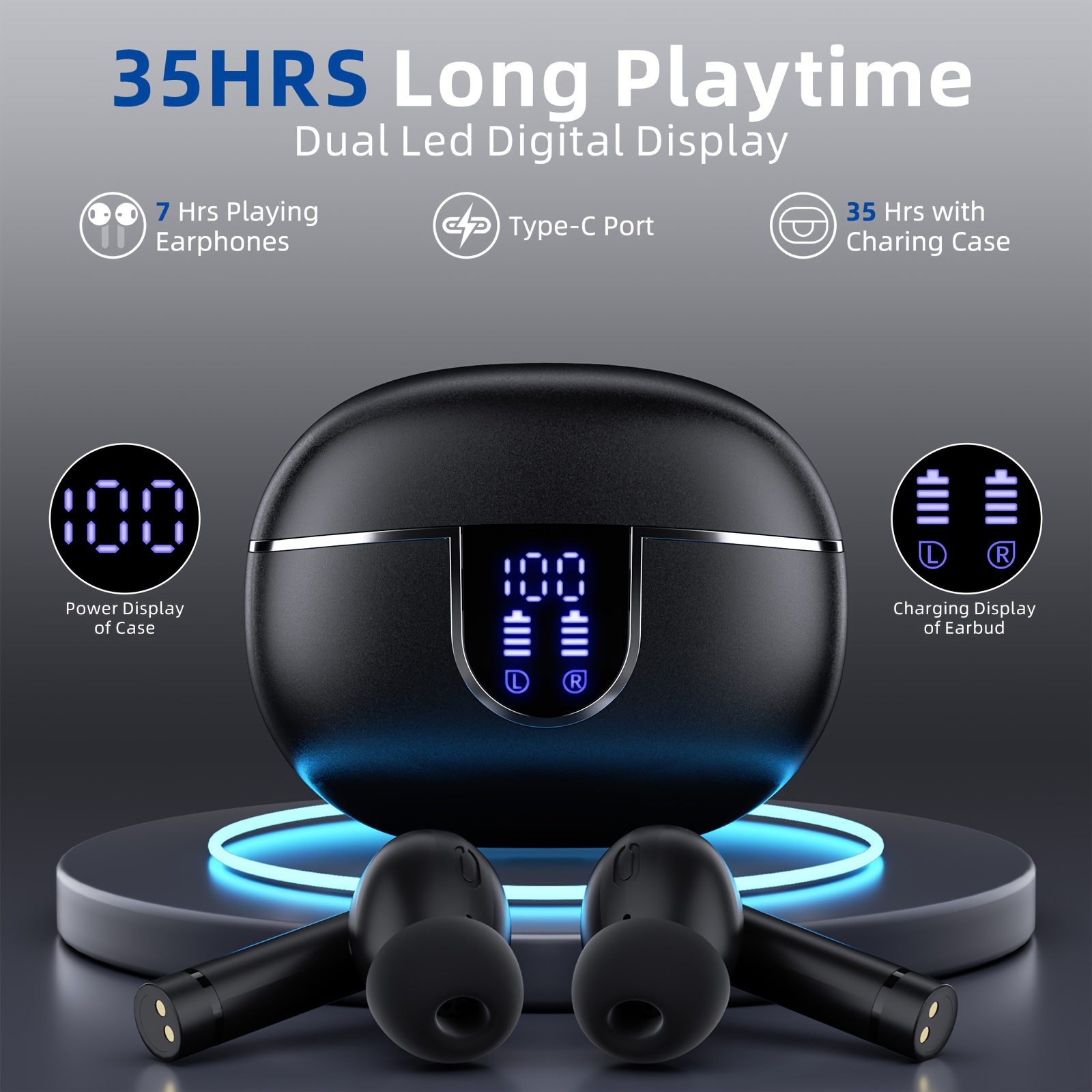 Cleer Audio ARC II Sport Bluetooth 5.3, auriculares abiertos para Android y  iPhone, auriculares inalámbricos, batería de 35 horas, resistencia al agua