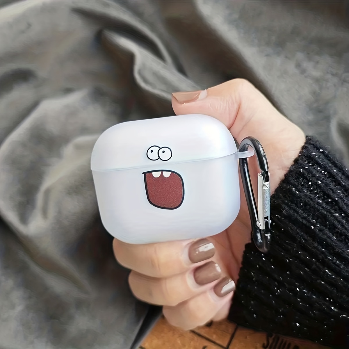 Suitable For Translucent Earphone Protective Case Funny Cartoon