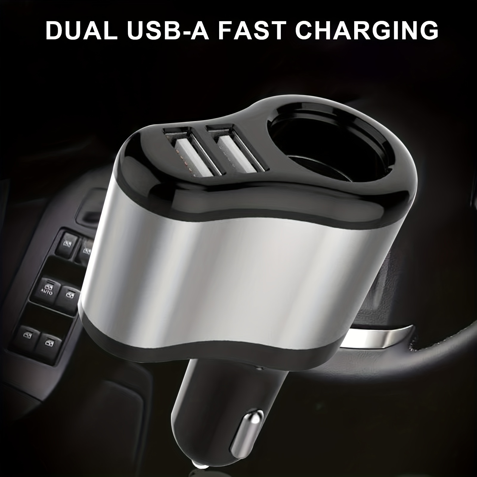 Fast Car Charger 3 Ports Blu ray Plastic Car Adapter Charge - Temu