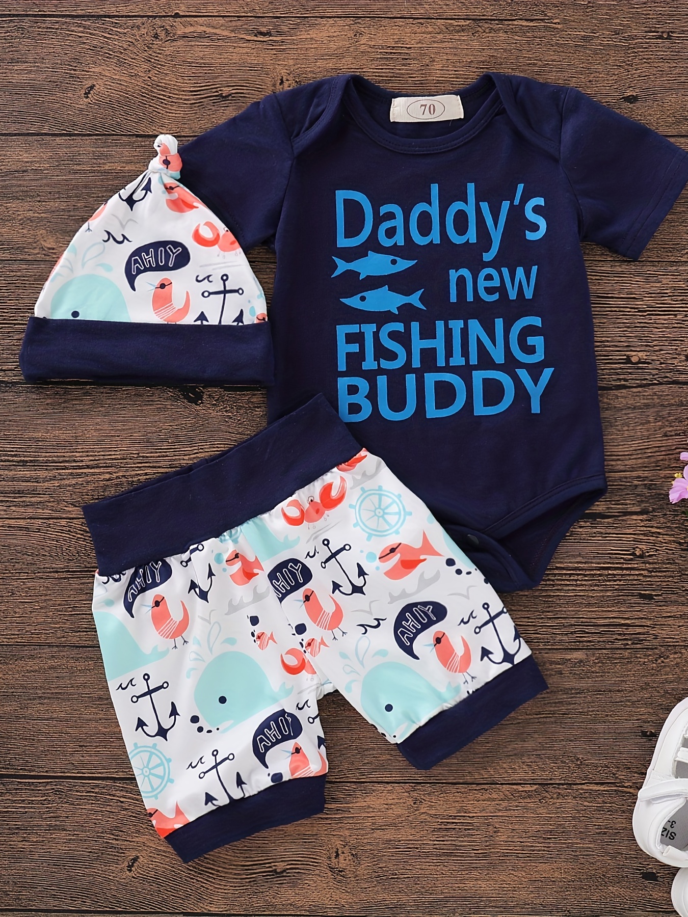 Baby Boys daddy's Fishing Buddy Short Sleeve Onesie Pants - Temu Saudi  Arabia