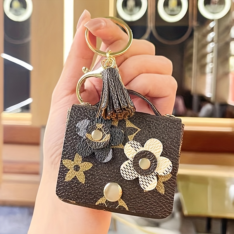 1pc Creative Leather Flower Purse Keychain Exquisite Bag Key Chain  Accessories Key Chain Jewelry Gift For Wife Women Girlfriend Trendy Leather  Pocket For Car Keys - Jewelry & Accessories - Temu United
