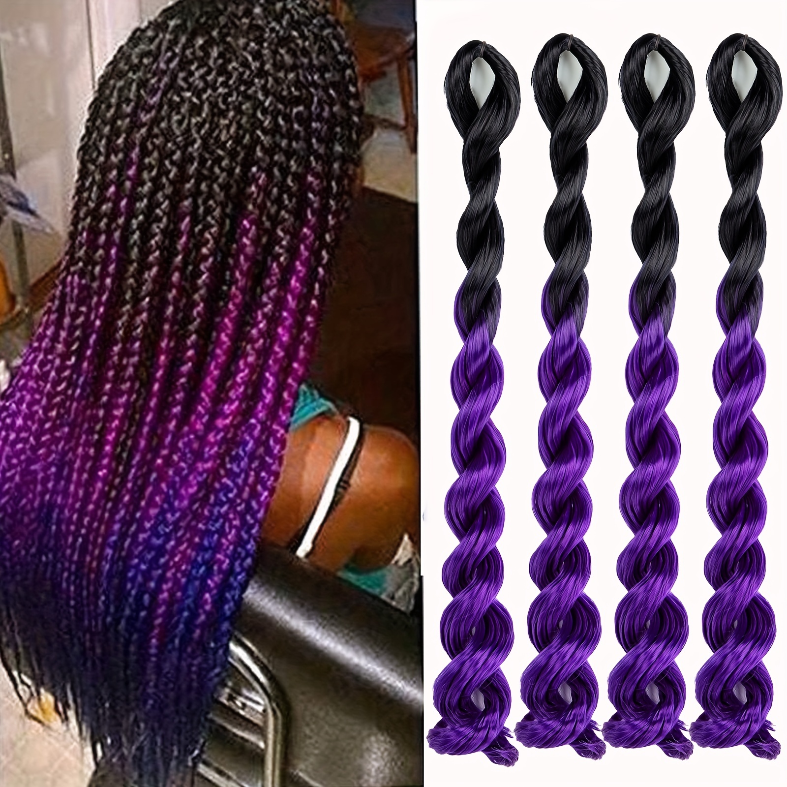 Pre Stretched Braiding Hair Extensions 66 cm Synthetic Crochet Braids
