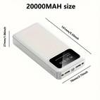10000 20000 mah high capacity portable power bank 5v2 1a portable usb charger compatible with android iphone devices 2xusb output type c micro with led and digital display safe and stable polymer lithium battery