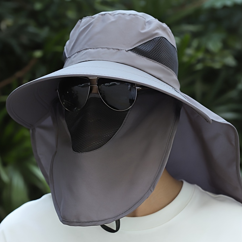 Breathable Uv Protective Bucket Hat Face Neck Flap Outdoor - Temu