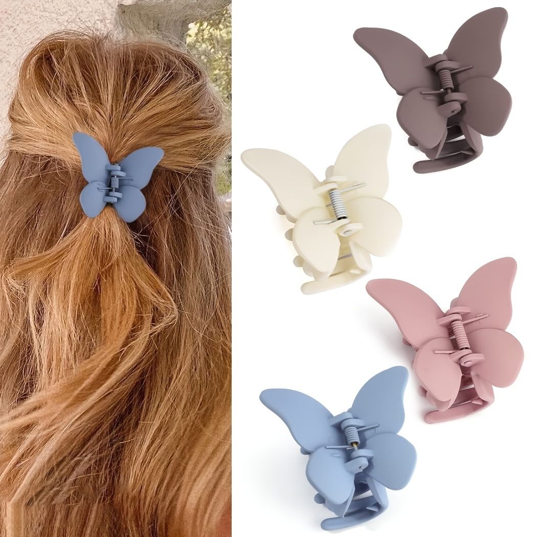 4pcs Matte Butterfly Hair Clips For Women Butterfly Hair Claw Clips Small  Hair Clips Butterfly Clips