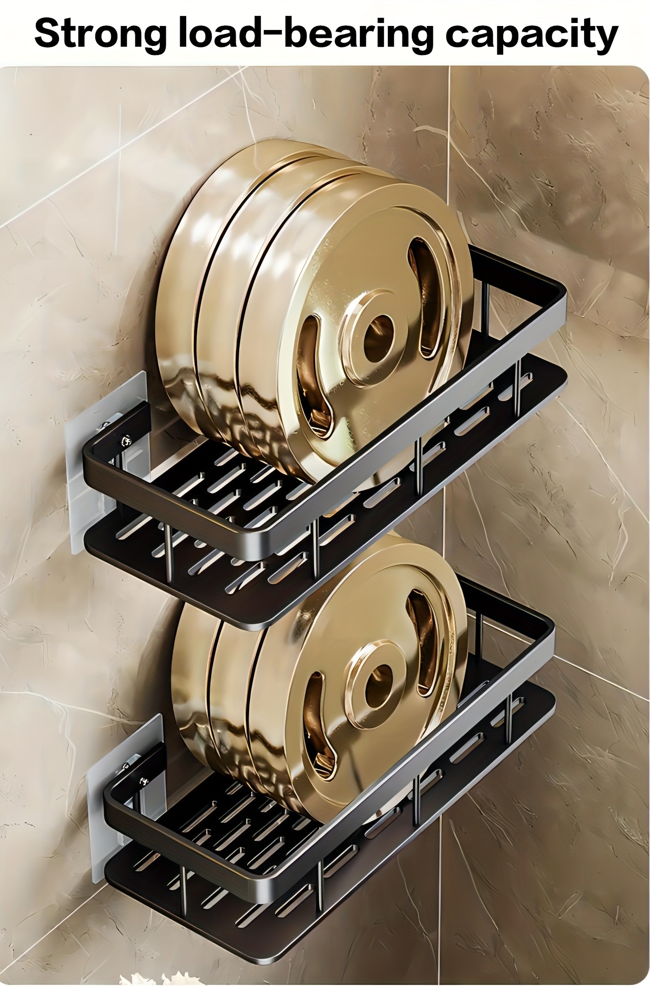 gotonovo Bathroom Shower Shelf Wall Mount Solid Brass Essential Shower Rack  Single Pack One Layer Antique Brass Bathroom Shower Rack Basket Arm Mount