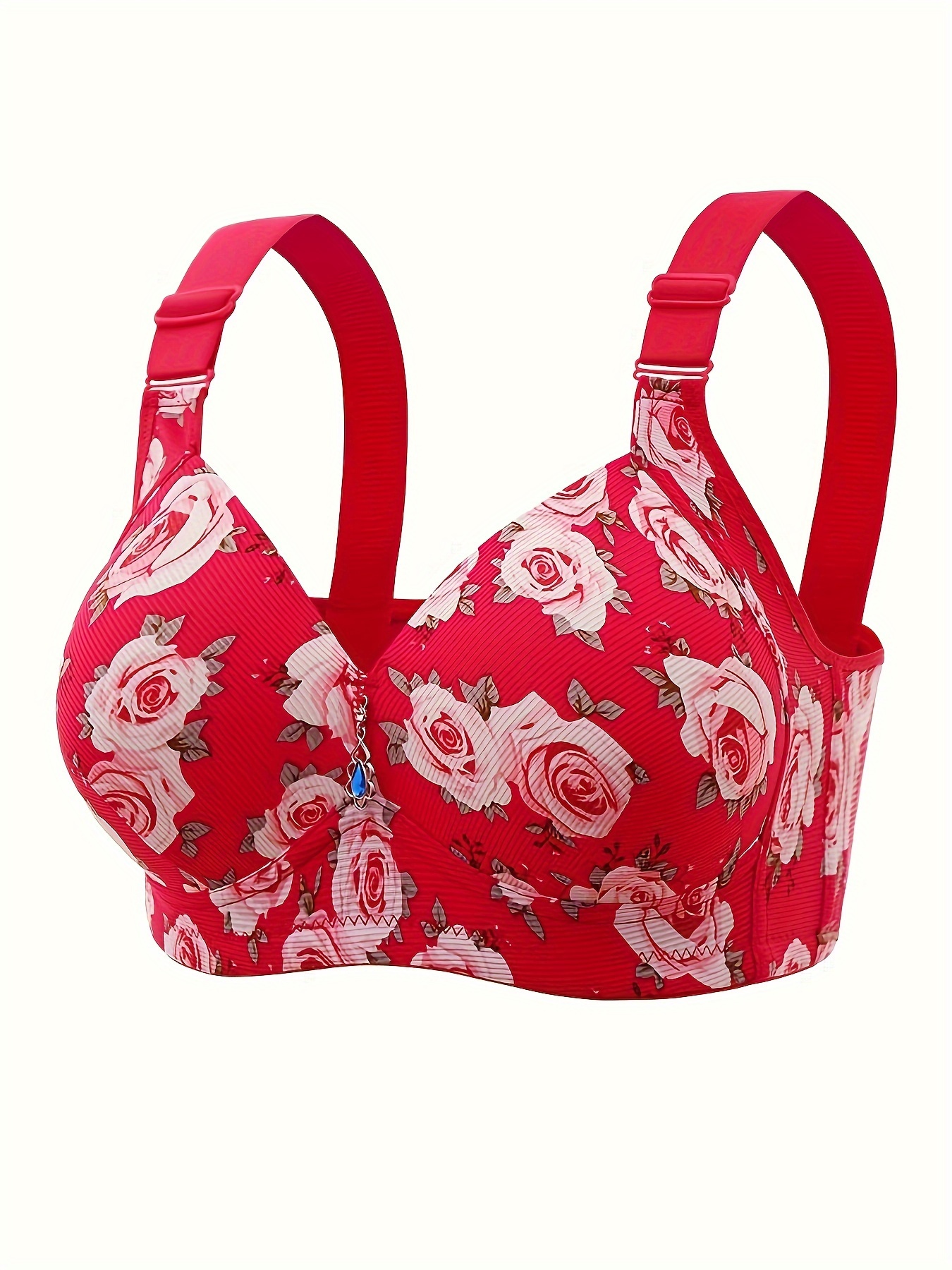 Floral Print Push Bra Comfy Breathable Anti sagging Bra - Temu