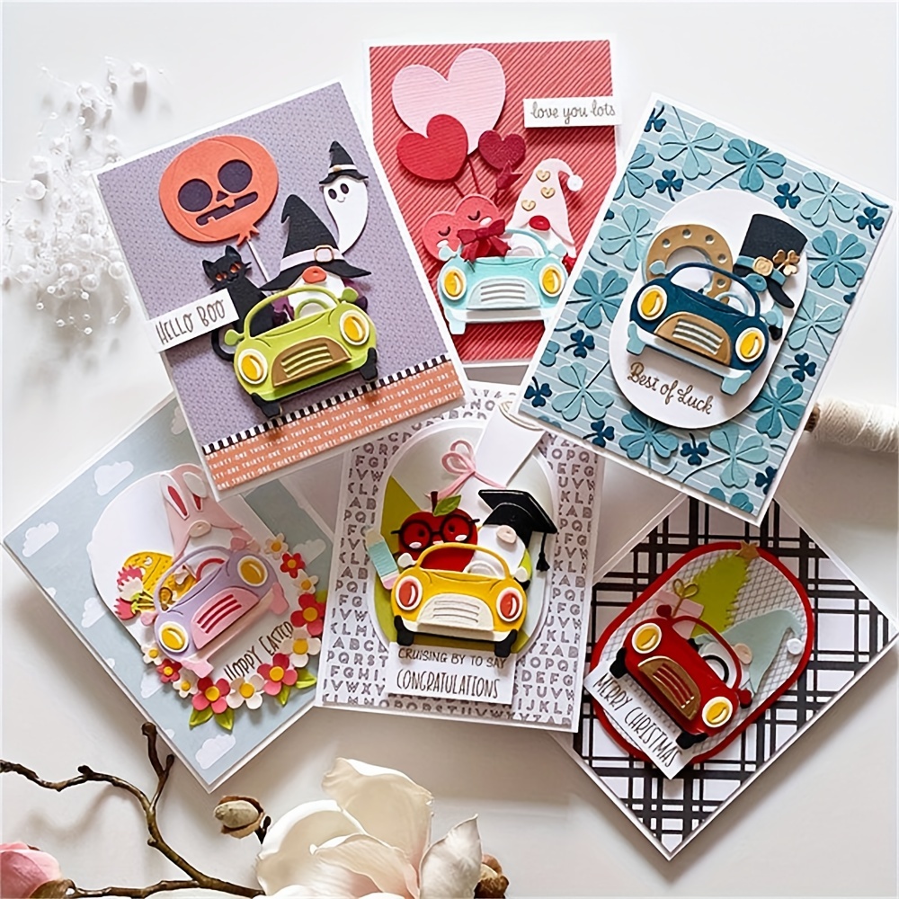 Christmas Halloween Cute Trucks Metal Cutting Dies Clear - Temu