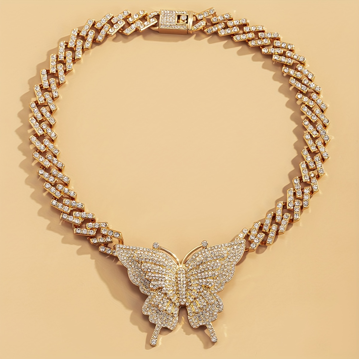 Butterfly cuban online chain necklace