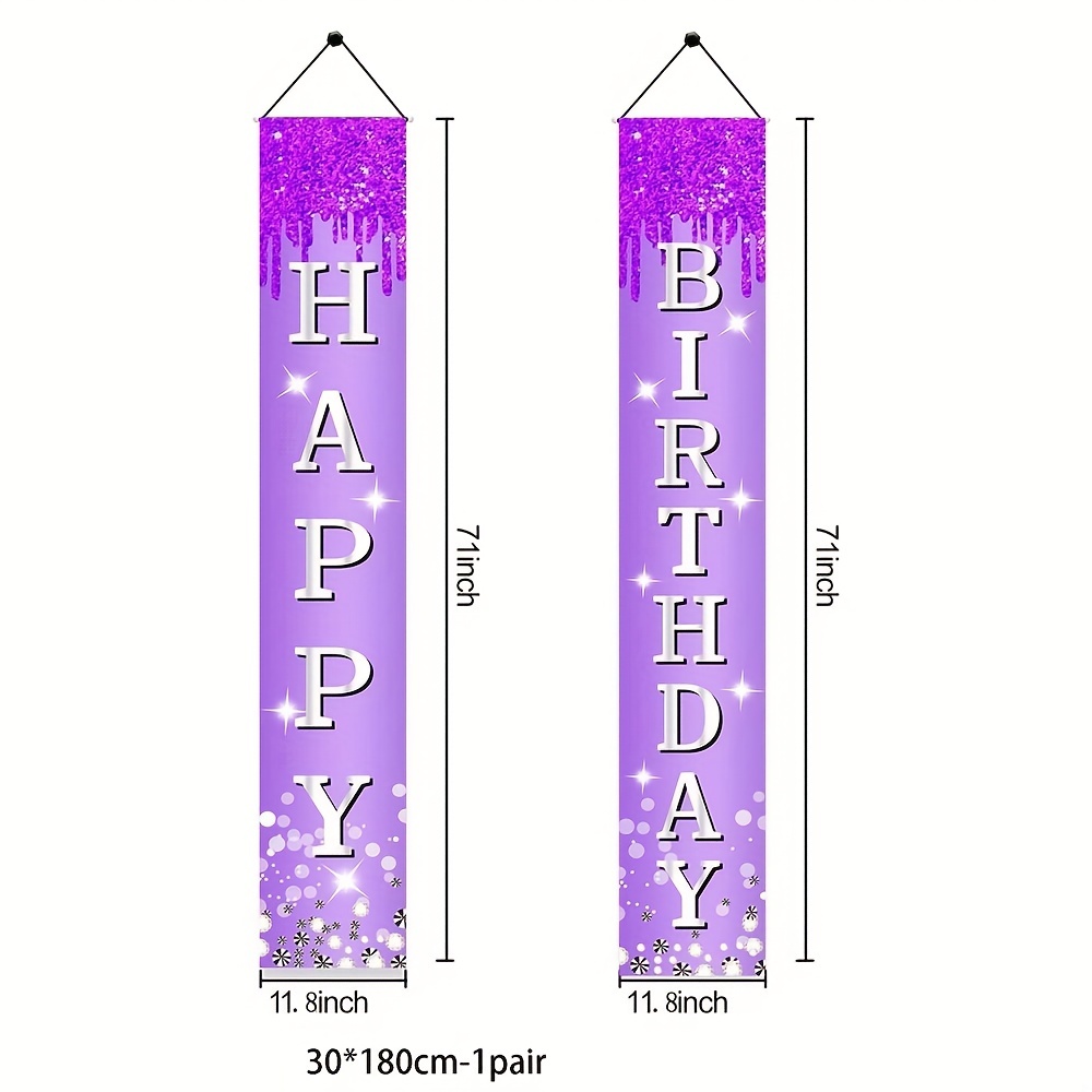 1 Coppia Decorazioni Banner Porta Compleanno Happy Birthday - Temu