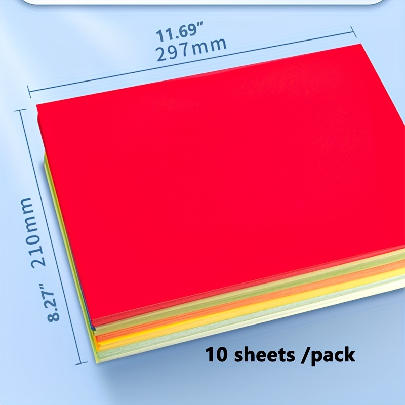 50 feuilles de papier autocollant de couleur A4, papier artisanal coloré  pour imprimante à jet d'encre Laser, étiquette autocollante à Surface mate