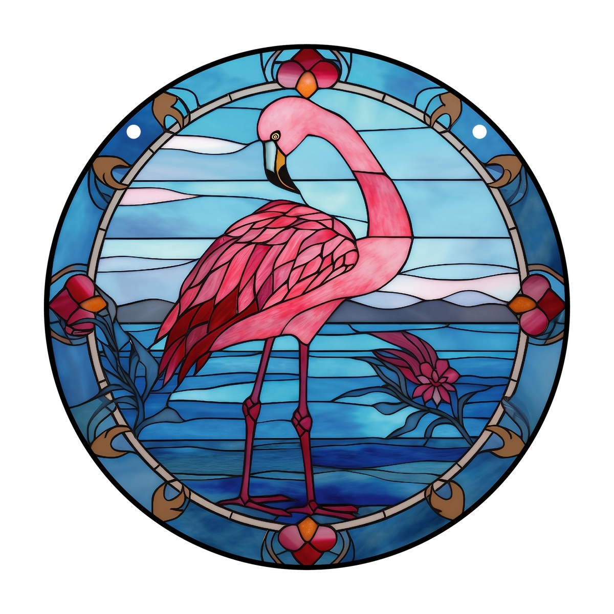 Flamingo Stained Glass Pattern - Set of 2 - Living Sun Glass